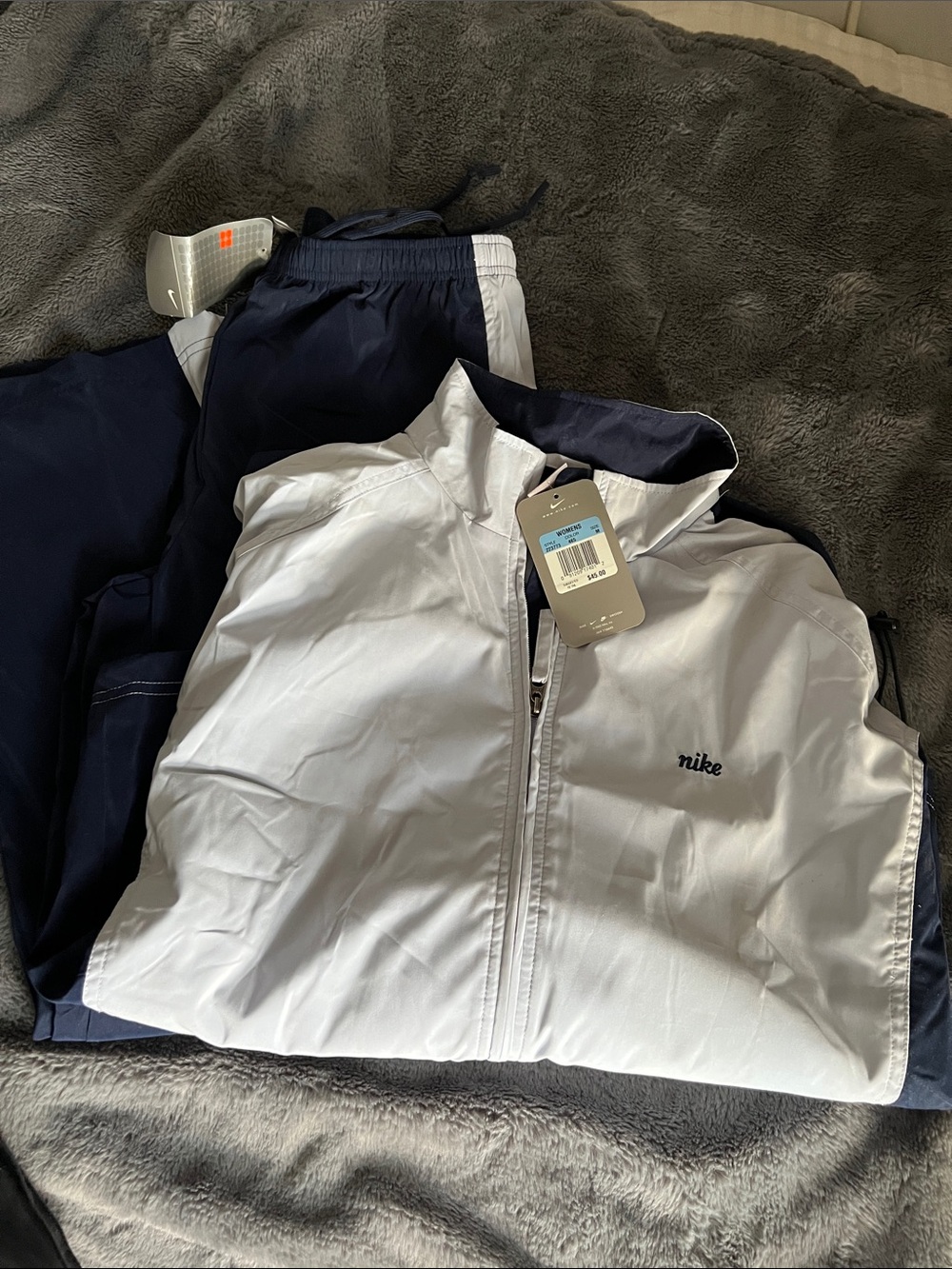Nike White and Navy Lightweight Track Set